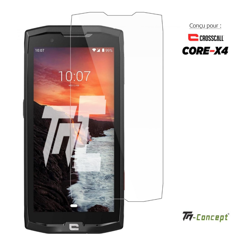 Vetro Temperato TM-Concept Per Crosscall Core M4 – 0,26 Mm, 9H, Trasparente, Bordi 2.5D, Facile Installazione, Antigraffio