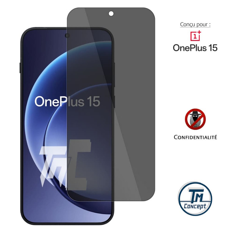 OnePlus 15 - Verre Trempé Anti-Espion - gamme Privacy TM-Concept® - image couverture