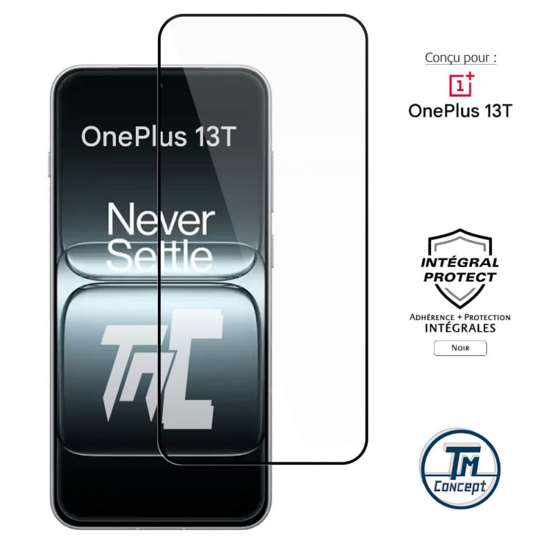 OnePlus 13T - Verre trempé intégral Protect - Noir - TM-Concept® - image couverture