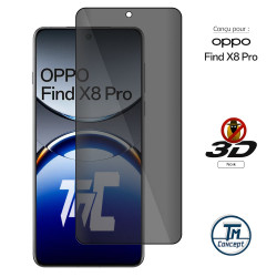 Oppo Find X8 Pro - Verre trempé 3D Privacy (teinté anti-espion) - TM-Concept® - image couverture