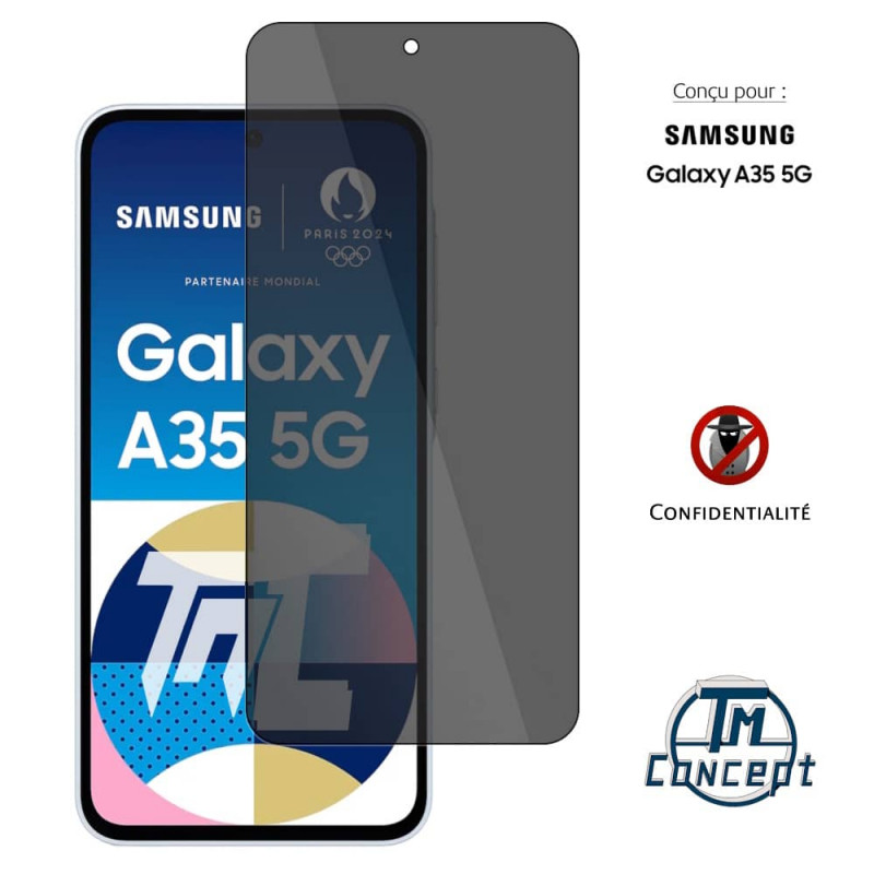 Samsung Galaxy A35 5G - Verre trempé Anti-Espions - TM-Concept® gamme Privacy - image couverture
