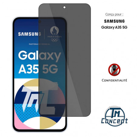 Samsung Galaxy A35 5G - Verre trempé Anti-Espions - TM-Concept® gamme Privacy