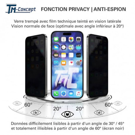 Samsung Galaxy S26 Plus - Verre Trempé Anti-Espion - gamme Privacy TM-Concept® - Fonction Privacy