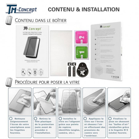 Samsung Galaxy S26 Ultra - Verre Trempé Anti-Espion - gamme Privacy TM-Concept® - Contenu et notice