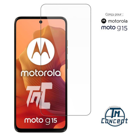 Motorola Moto G15 - Verre trempé Standard Premium - Protection écran (Transparent) - TM-Concept®