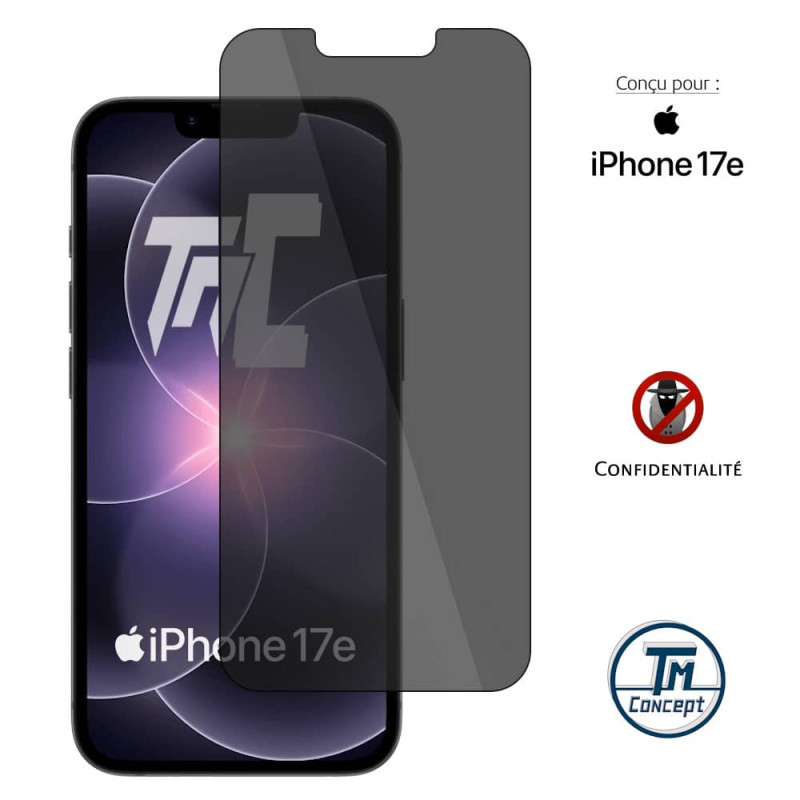 Apple iPhone 17e - Verre Trempé Anti-Espion - gamme Privacy TM-Concept® - image couverture