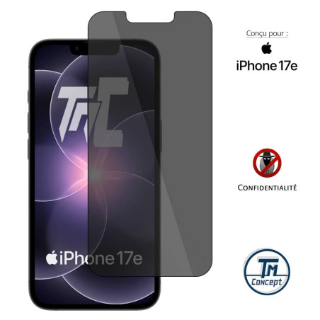 Apple iPhone 17e - Verre Trempé Anti-Espion - gamme Privacy TM-Concept®