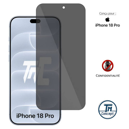 Apple iPhone 18 Pro - Verre Trempé Anti-Espion - gamme Privacy TM-Concept®