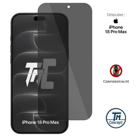 Apple iPhone 18 Pro Max - Verre Trempé Anti-Espion - gamme Privacy TM-Concept®
