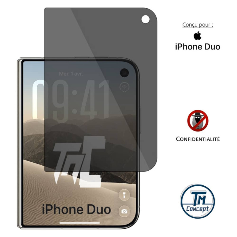 Apple iPhone Duo - Verre Trempé Anti-Espion - gamme Privacy TM-Concept® - image couverture
