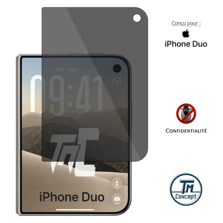 Apple iPhone Duo - Verre Trempé Anti-Espion - gamme Privacy TM-Concept®