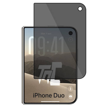 Apple iPhone Duo - Verre trempé teinté intégral - Noir - TM-Concept® - gamme Intégral Privacy - image principale