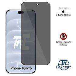 Apple iPhone 18 Pro - Verre trempé teinté intégral - Noir - TM-Concept® - gamme Intégral Privacy - image couverture