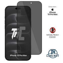 Apple iPhone 18 Pro Max - Verre trempé teinté intégral - Noir - TM-Concept® - gamme Intégral Privacy - image couverture