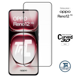 Oppo Reno 12 5G - Verre trempé 3D incurvé - Noir - TM-Concept® - image couverture