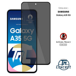 Samsung Galaxy A35 - Verre trempé teinté intégral - Noir - TM-Concept® - gamme Intégral Privacy - image couverture