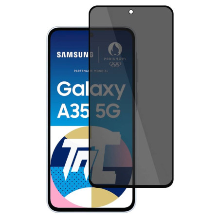 Samsung Galaxy A35 - Verre trempé teinté intégral - Noir - TM-Concept® - gamme Intégral Privacy - image principale