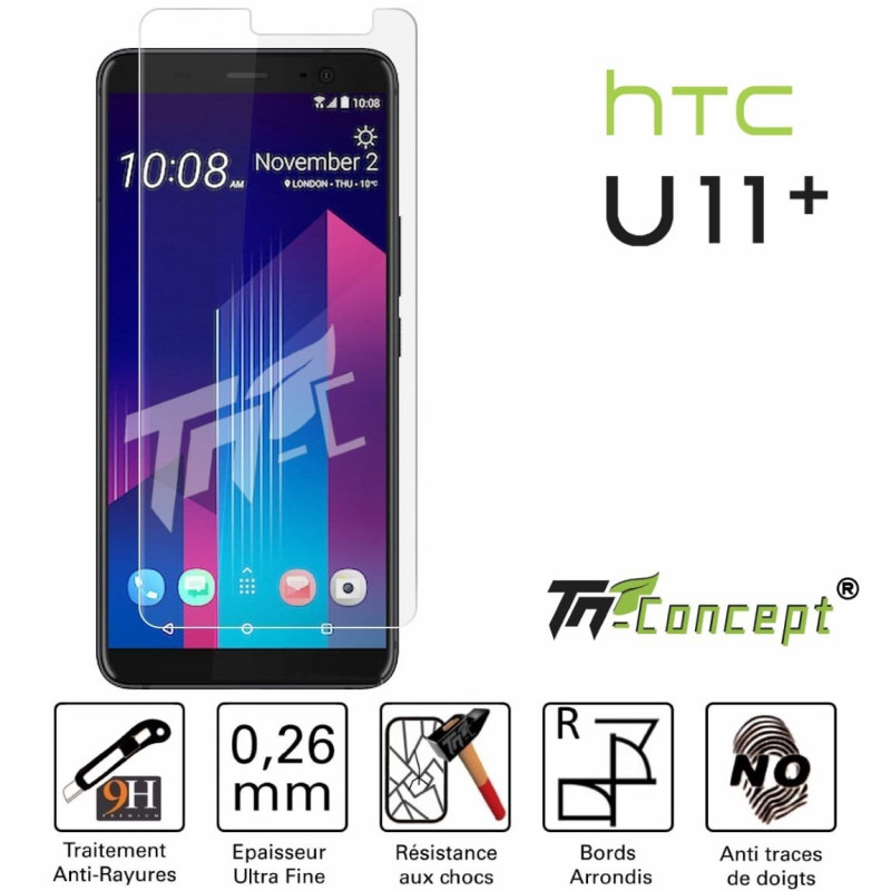 HTC U11+ (6,0") - Vitre de Protection Crystal - TM Concept®