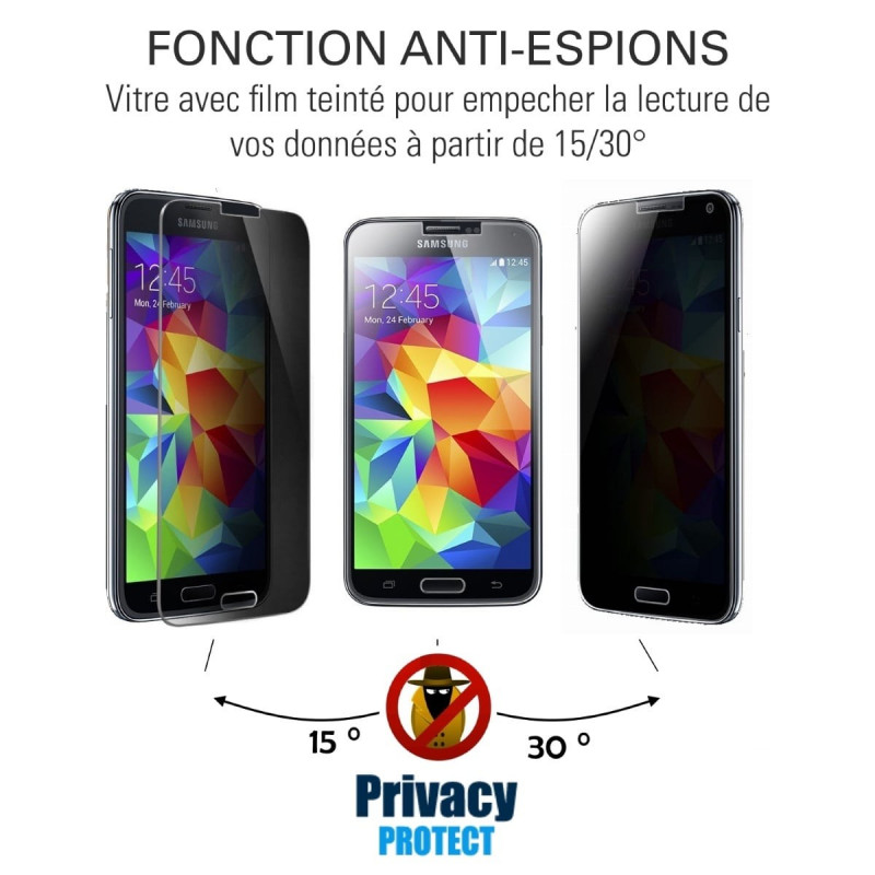 Vitre de protection teintée Anti-Espions / Privacy - Samsung Galaxy S4