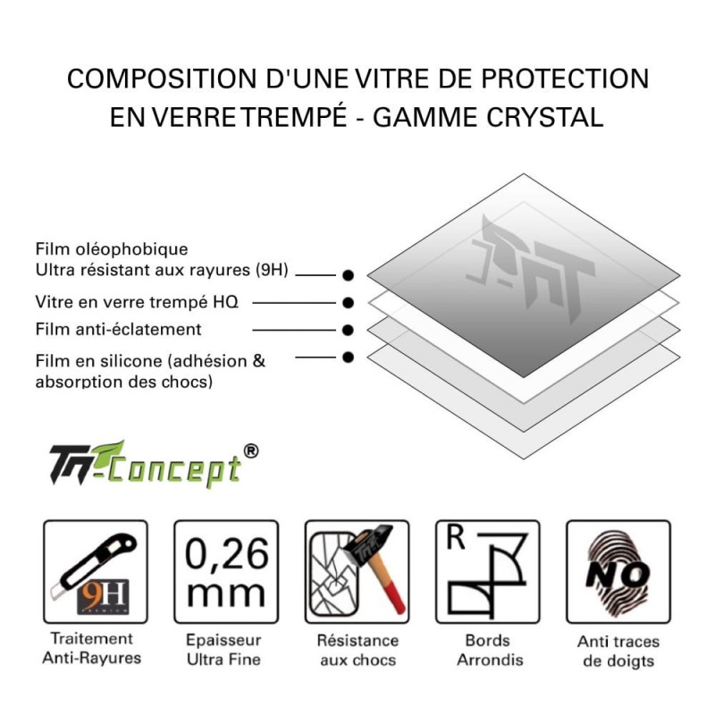 iPhone X - Vitre de Protection Crystal - TM Concept®