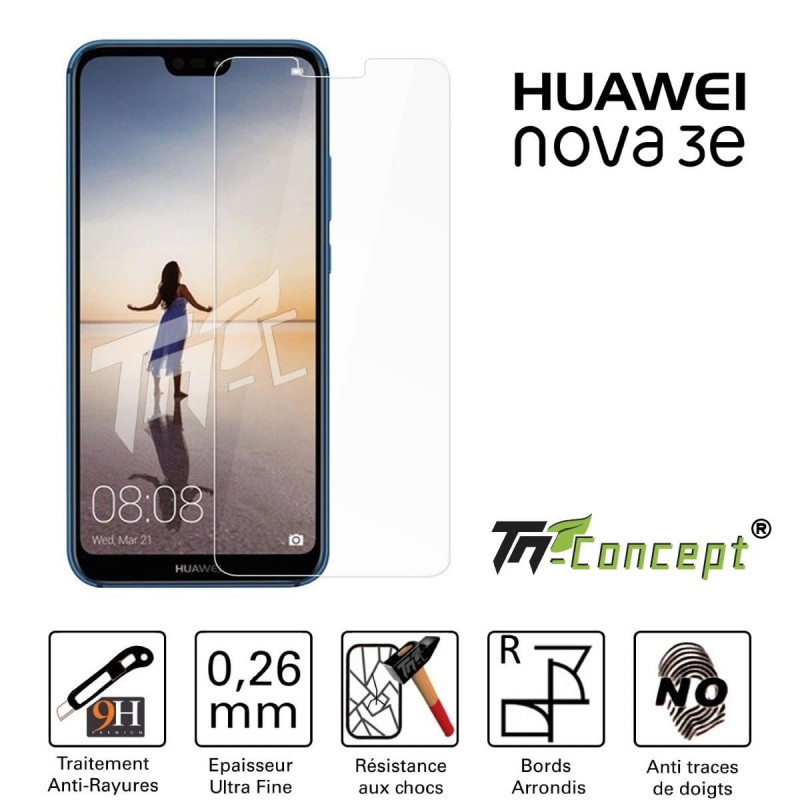 Huawei Nova 3e - Vitre de Protection Crystal - TM Concept®