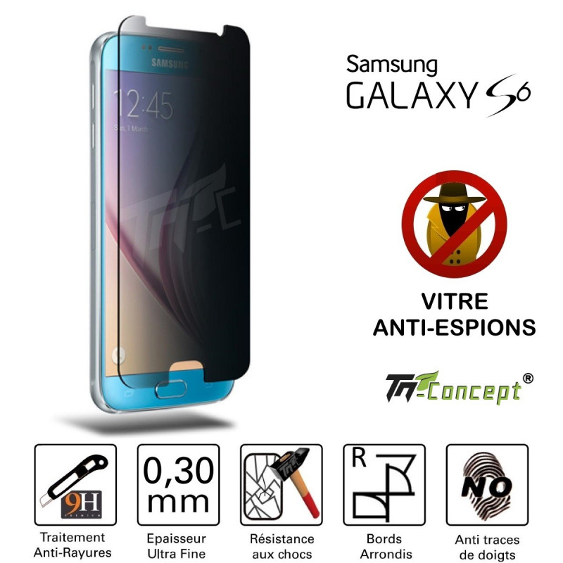 Samsung Galaxy S6 - Vitre  de Protection Anti-Espions - TM Concept®