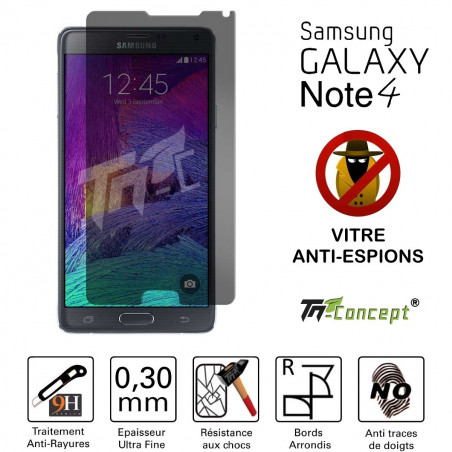 Samsung Galaxy Note 4 - Vitre  de Protection Anti-Espions - TM Concept®