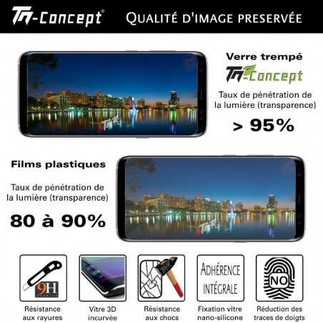 Samsung Galaxy S8+ verre trempé incurvé 3D Silicone - TM-Concept®