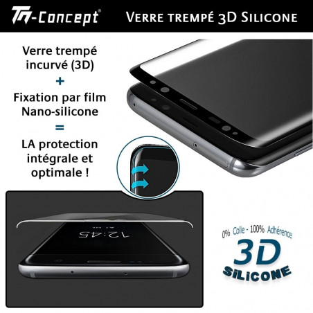 Samsung Galaxy S9 - Verre trempé incurvé 3D Silicone - TM-Concept®