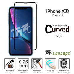 Apple iPhone XR - Vitre de Protection 3D Curved - Noir - TM Concept®