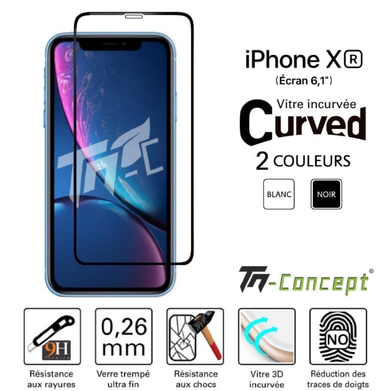 Vitre protection verre trempé incurvé - Apple iPhone XR - TM Concept®