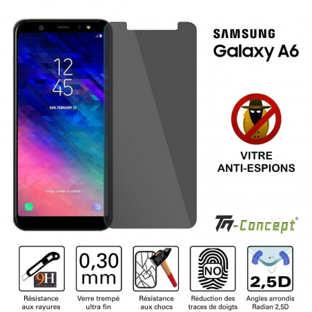 Samsung Galaxy A6 (2018) - Verre trempé Anti-Espions - TM Concept®