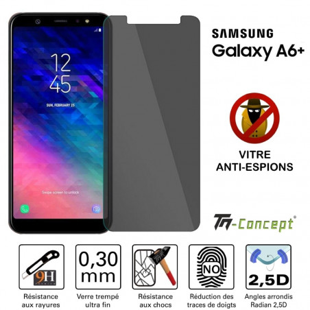 Samsung Galaxy A6 Plus (2018) - Verre trempé Anti-Espions - TM Concept®