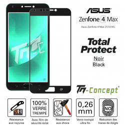 Asus Zenfone 4 Max ZC520KL - Vitre protection intégrale - verre trempé avec cadre Noir - TM Concept®