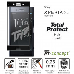 Sony Xperia XZ Premium - Verre trempé intégral avec cadre Noir - TM Concept®