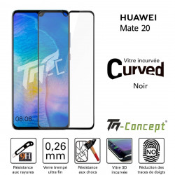 Huawei Mate 20 - Verre trempé 3D Curved - Noir - TM Concept®