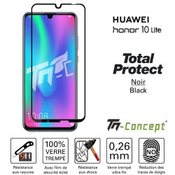 Huawei Honor 10 Lite - Verre trempé intégral avec cadre Noir - TM Concept®