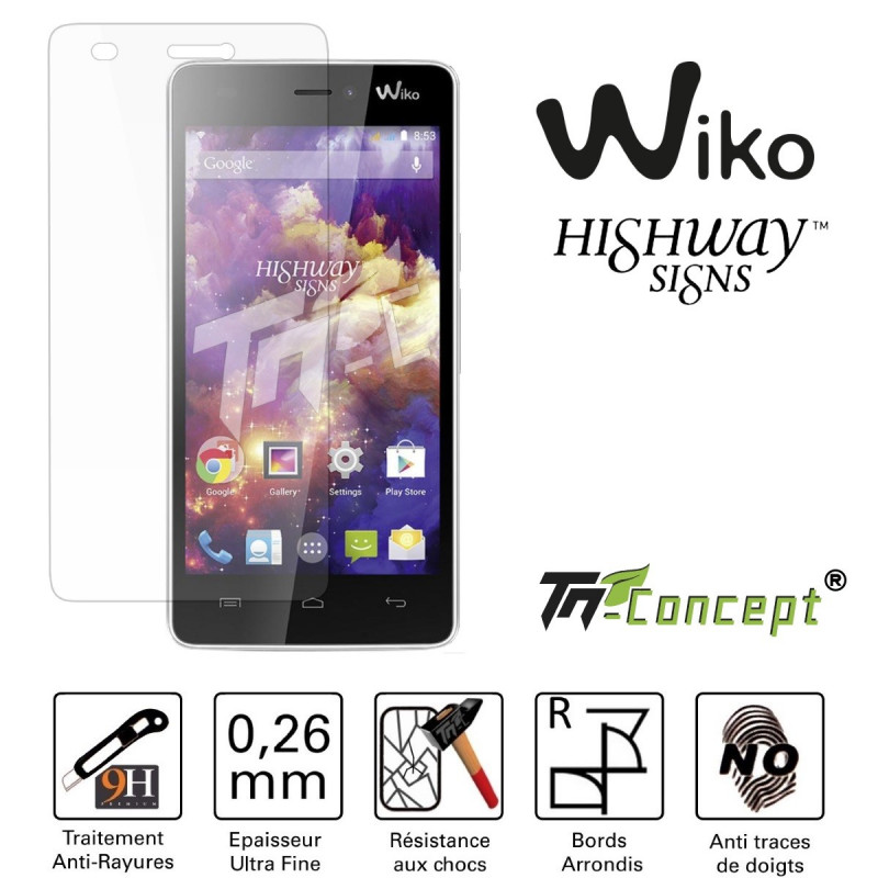 Wiko Highway Signs - Vitre de Protection Crystal - TM Concept®