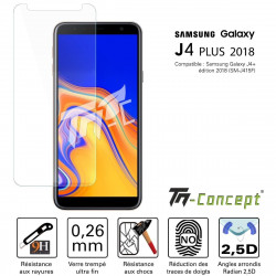 Samsung Galaxy J4+ (2018) - Verre trempé TM Concept® - Gamme Crystal