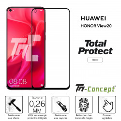 Huawei Honor View 20 - Verre trempé intégral avec cadre Noir - TM Concept®