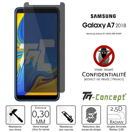 Samsung Galaxy A7 (2018) - Verre trempé Anti-Espions - TM-Concept®