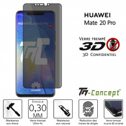 Huawei Mate 20 Pro - Verre trempé 3D incurvé teinté anti-espion - TM Concept®