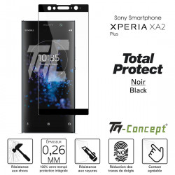Sony Xperia XA2 Plus - Verre trempé intégral avec cadre Noir - TM Concept®