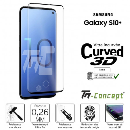 Samsung Galaxy S10 Plus - Verre trempé 3D incurvé - TM-Concept®