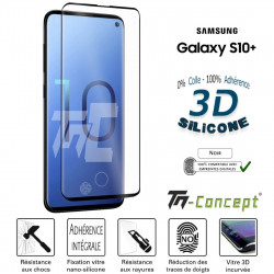 Samsung Galaxy S10 Plus - Verre trempé incurvé 3D Silicone - TM Concept®