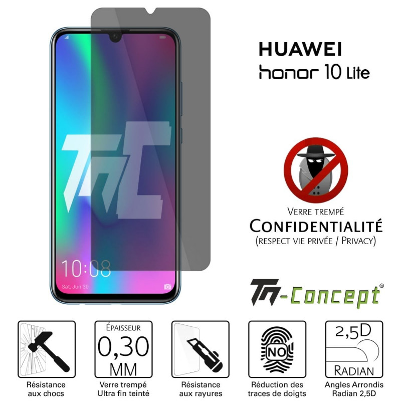 Huawei Honor 10 Lite - Verre trempé Anti-Espions - TM Concept®