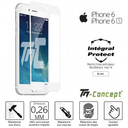 Apple iPhone 6 / 6S - Verre trempé intégral Protect Noir - adhérence 100% nano-silicone - TM Concept®