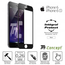 Apple iPhone 6 / 6S - Verre trempé intégral Protect Noir - adhérence 100% nano-silicone - TM Concept®