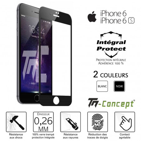 Protège écran sur mesure TM CONCEPT Verre trempé pour Apple iPhone 15 Noir