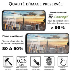 Huawei Honor 10 Lite - Verre trempé intégral Protect Noir - adhérence 100% nano-silicone - TM Concept®